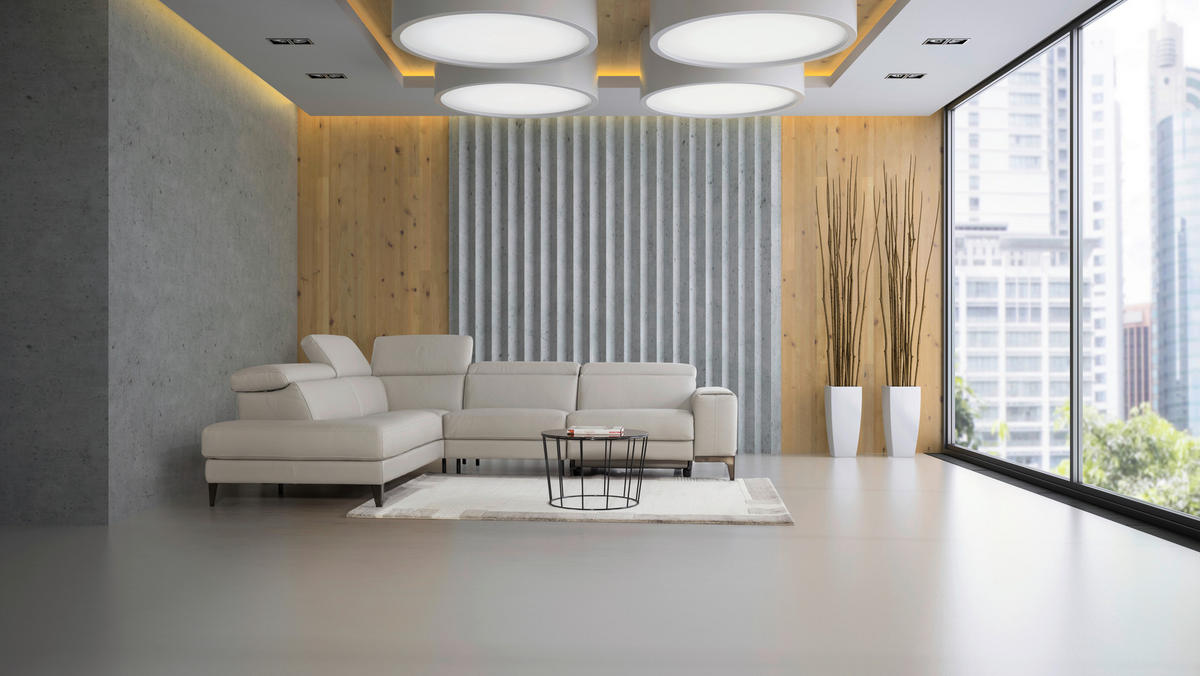 SEDEŽNA GARNITURA, pravo usnje bež  - barve titana/bež, Moderno, les/usnje (294/78/227cm) - Calia Italia