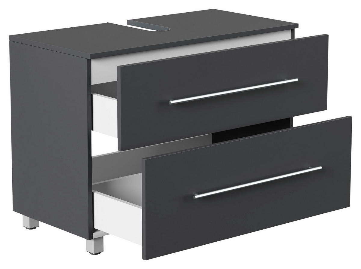 WASCHBECKENUNTERSCHRANK 85/63/41,6 cm  - Silberfarben/Graphitfarben, MODERN, Holzwerkstoff/Metall (85/63/41,6cm) - MID.YOU