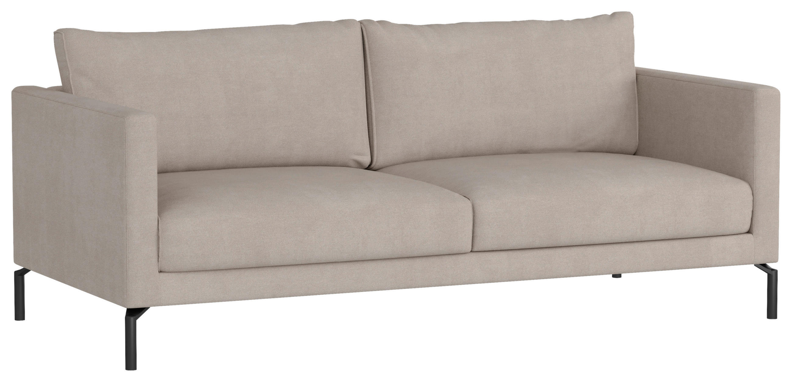 3-SITS SOFFA i flatväv beige  - beige/svart, Klassisk, metall/trä (198/85/93cm) - Hom`in