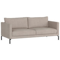 3-SITS SOFFA i flatväv beige  - beige/svart, Klassisk, metall/trä (198/85/93cm) - Hom`in