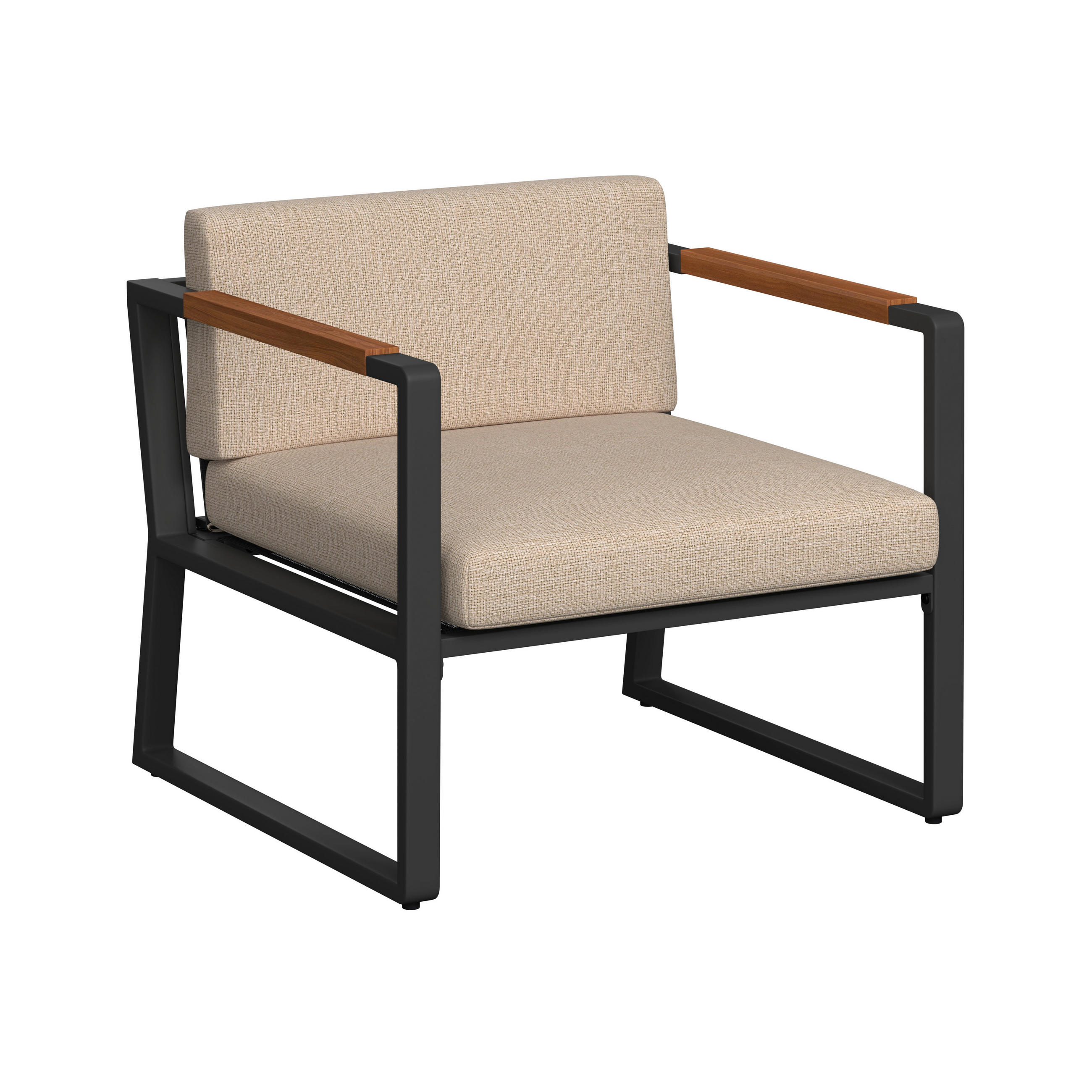 LOUNGEGARNITUR Akazie massiv Stahl  - Dunkelgrau/Beige, MODERN, Holz/Metall (206l) - Ambia Garden