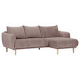ECKSOFA Altrosa Flachgewebe  - Buchefarben/Altrosa, KONVENTIONELL, Holz/Textil (230/144cm) - Carryhome