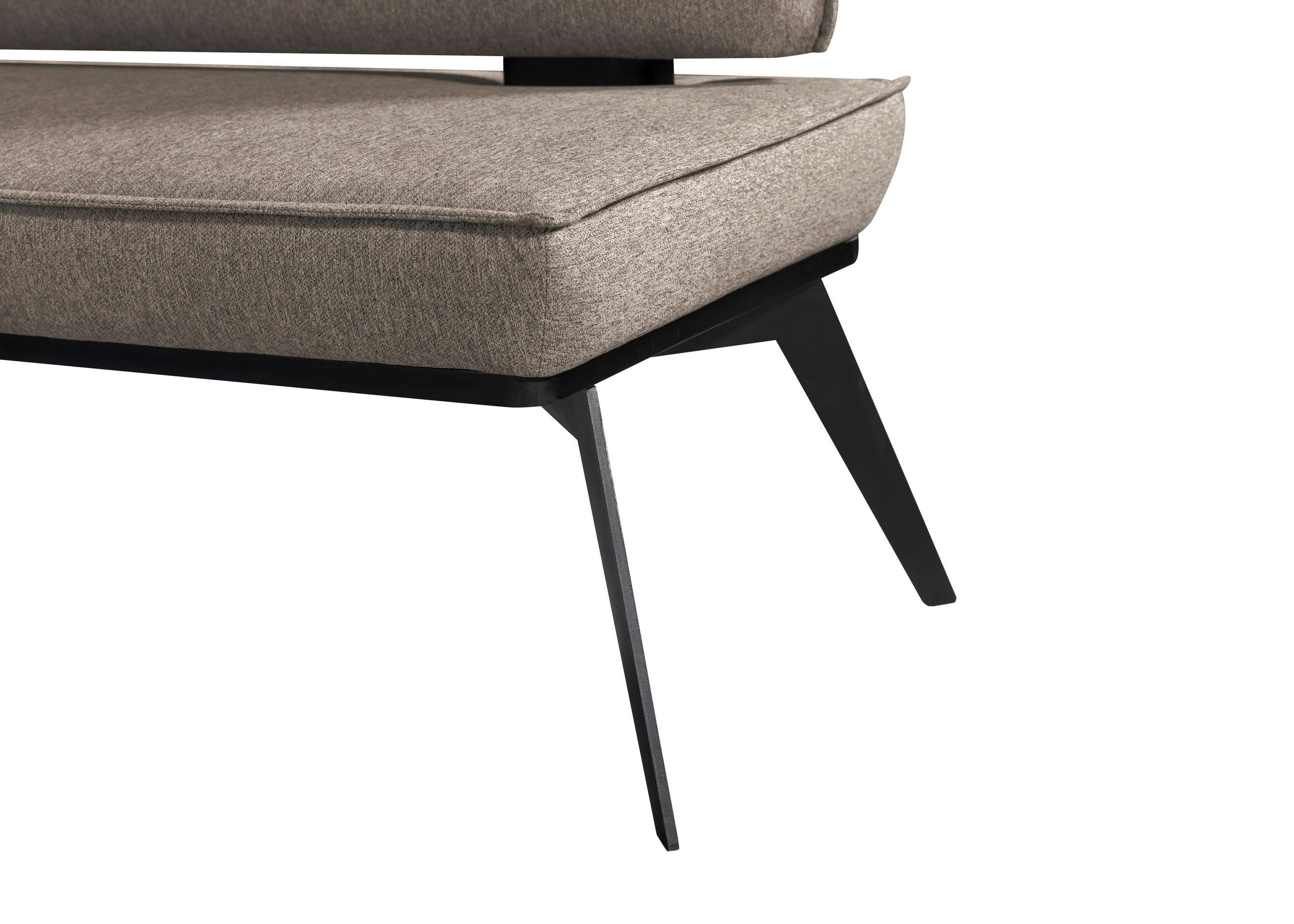 ECKBANK 165/235 cm Webstoff Schwarz, Taupe Buche massiv   - Taupe/Schwarz, Basics, Holz/Textil (165/235cm) - Carryhome