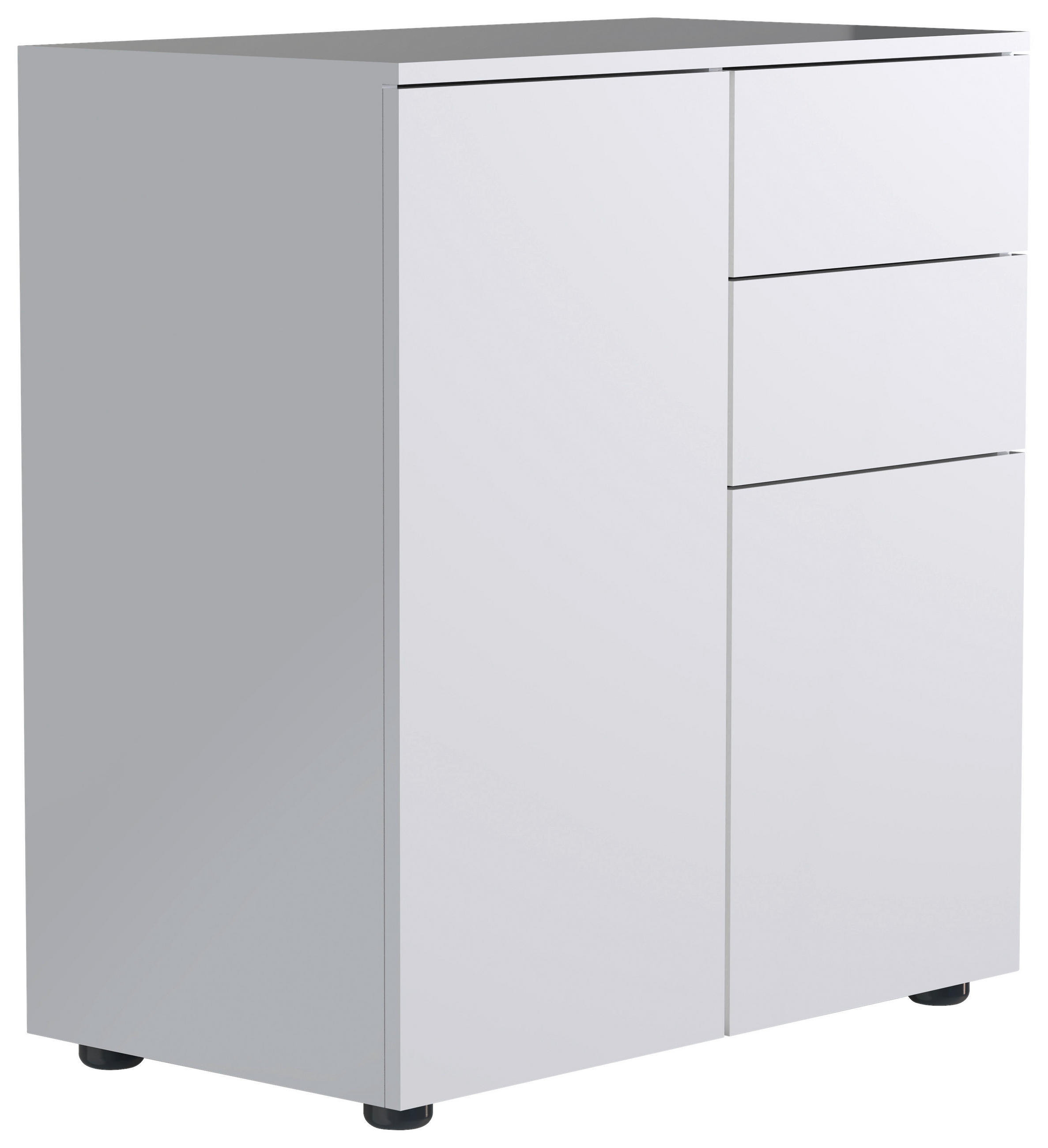 KOMMODE , 70/77/39 cm, 2 Schublade(n)  - Weiss/Anthrazit, Modern, Holzwerkstoff/Kunststoff (70/77/39cm) - MID.YOU