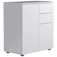 KOMMODE , 70/77/39 cm, 2 Schublade(n)  - Anthrazit/Weiß, MODERN, Holzwerkstoff/Kunststoff (70/77/39cm) - MID.YOU