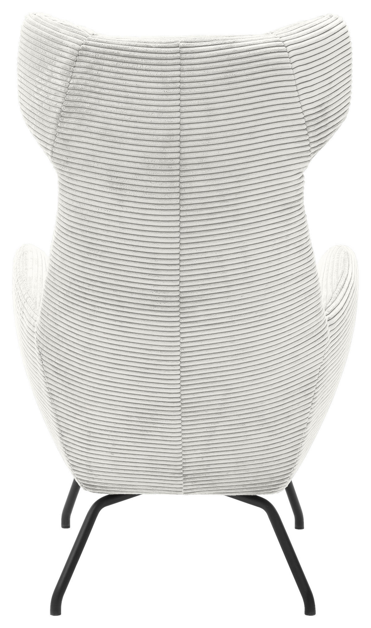 OHRENSESSEL in Cord Weiss  - Weiss/Schwarz, Design, Textil/Metall (79/117/82cm) - Lomoco