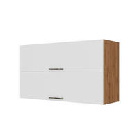 KÜCHENOBERSCHRANK 100/57/34 cm  in Weiß, Eiche Wotan  - Chromfarben/Eiche Wotan, MODERN, Holzwerkstoff/Metall (100/57/34cm) - Held