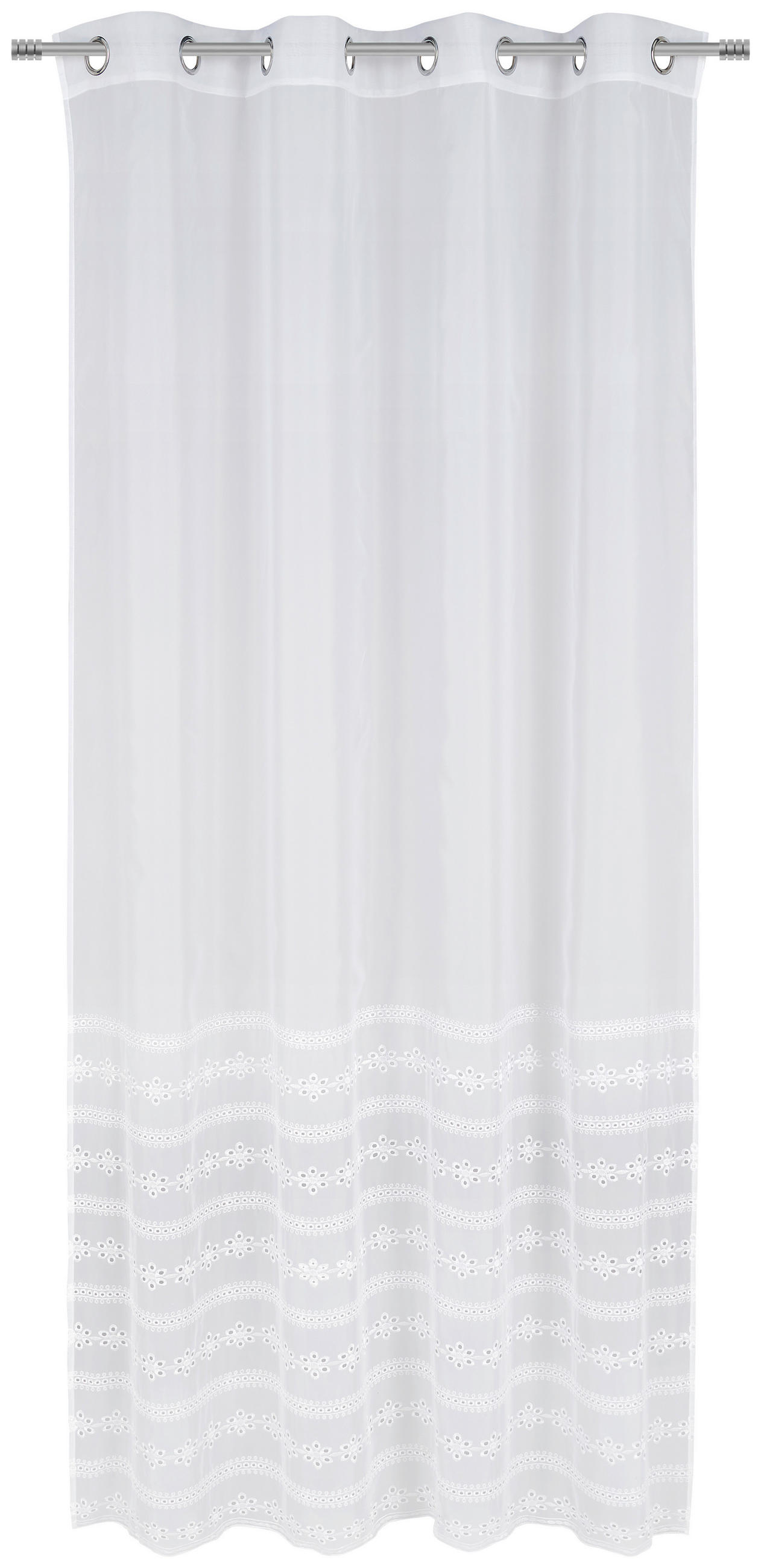 ÖSENVORHANG transparent  - Weiß, KONVENTIONELL, Textil (140/245cm) - Esposa