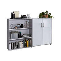 AKTENSCHRANK Grau, Weiß Hochglanz  - Weiß Hochglanz/Grau, MODERN, Holzwerkstoff (168,8/113,6/33cm) - MID.YOU