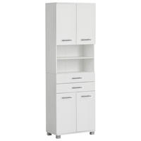 HOCHSCHRANK 60/180,9/32,6 cm  - Weiss/Silberfarben, Modern, Holz/Holzwerkstoff (60/180,9/32,6cm) - Stylife
