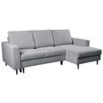 ECKSOFA  in Struktur Hellgrau  - Hellgrau/Schwarz, MODERN, Holz/Kunststoff (230/145cm) - Carryhome