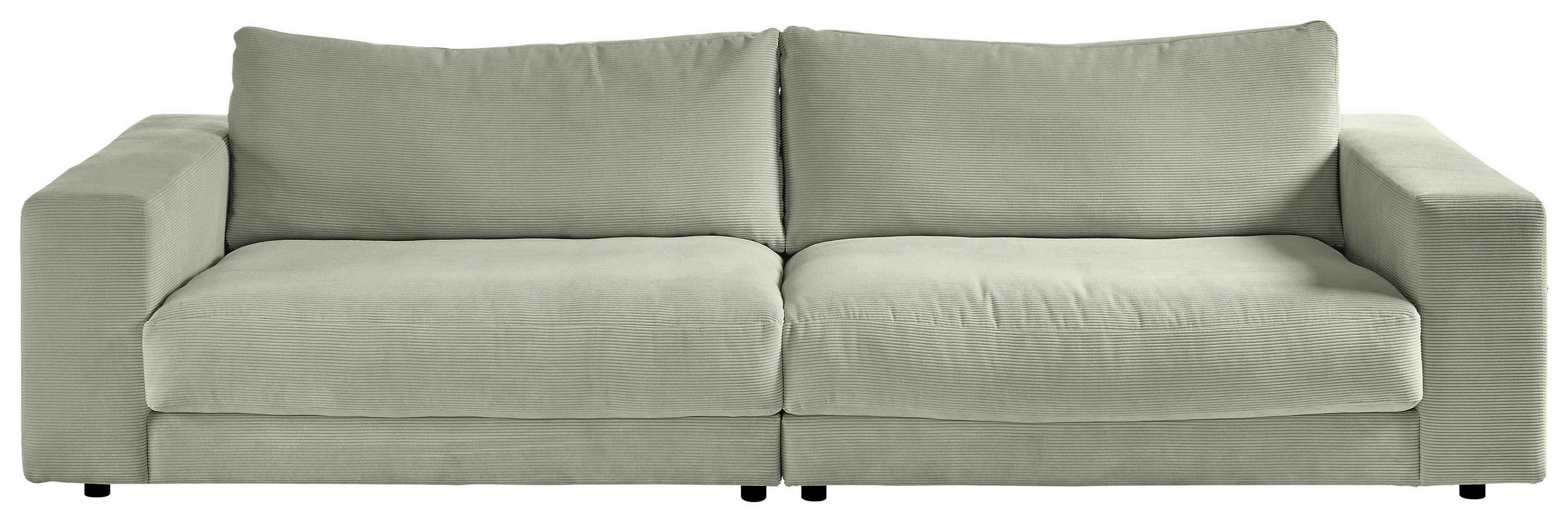 3-SITZER-SOFA in Cord Olivgrün  - Schwarz/Olivgrün, Design, Kunststoff/Textil (290/86/127cm) - Lomoco