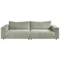 3-SITZER-SOFA in Cord Olivgrün  - Schwarz/Olivgrün, Design, Kunststoff/Textil (290/86/127cm) - Lomoco
