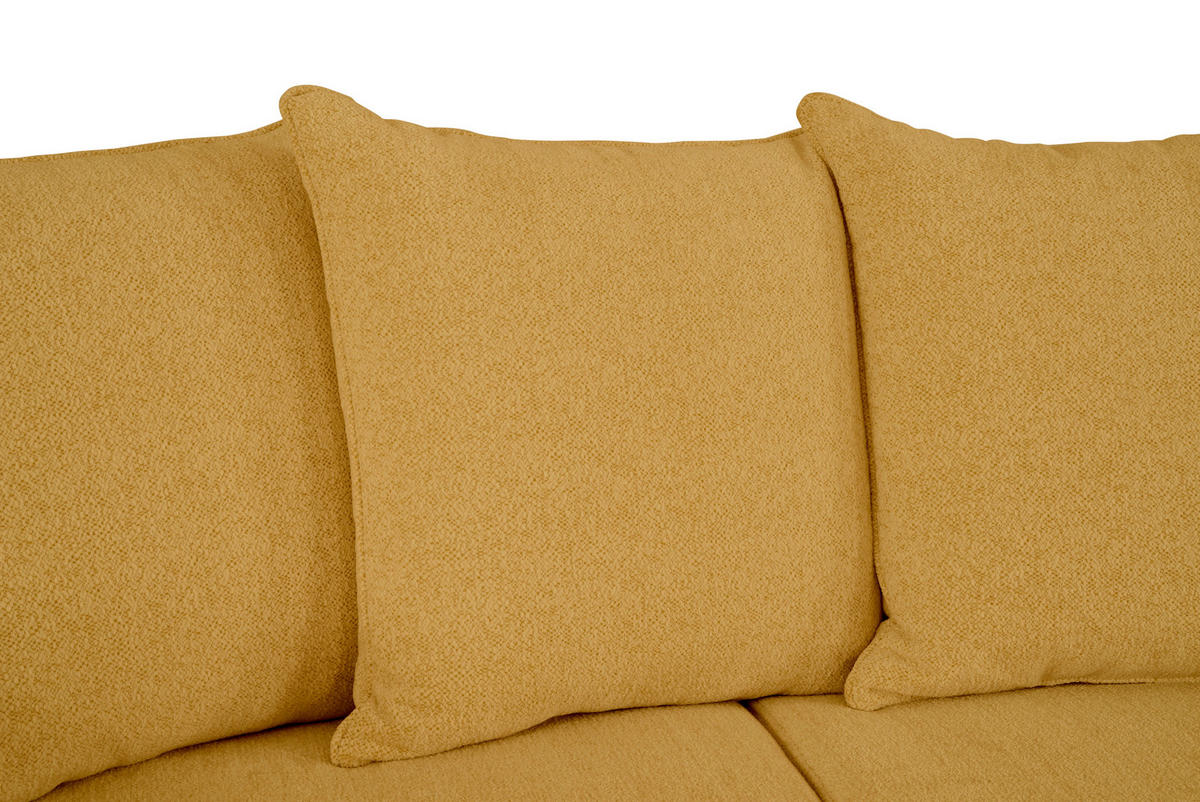 ECKSOFA in Chenille Senfgelb  - Senfgelb, Design, Textil (254/160cm) - MID.YOU