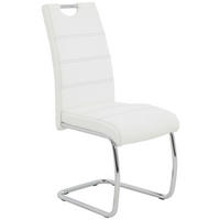 SCHWINGSTUHL  in Lederlook  - Chromfarben/Weiß, Design, Textil/Metall (43/98/59cm) - Carryhome