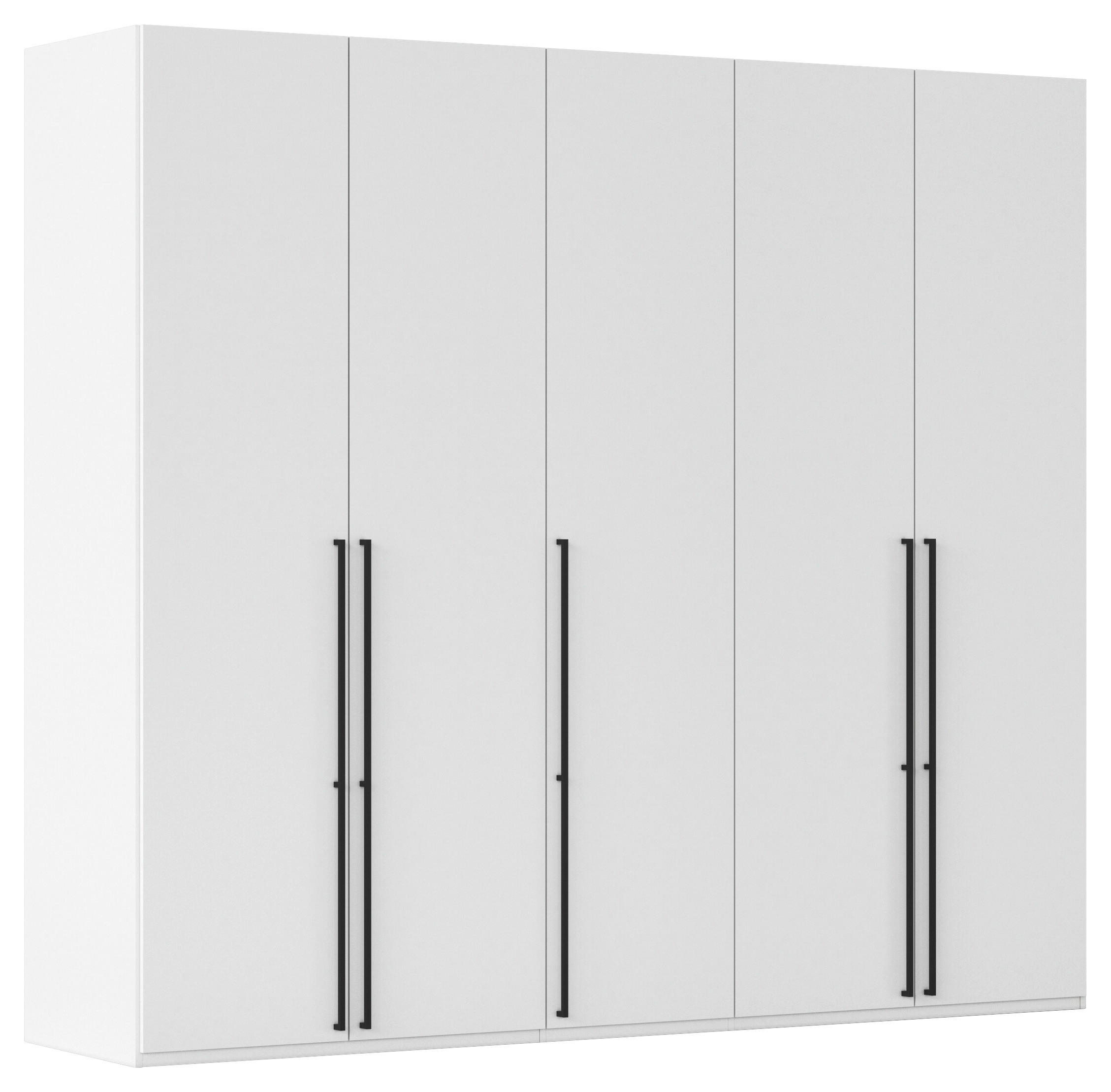 DREHTÜRENSCHRANK 251/223/61 cm,  in Weiß, 5-türig  - Schwarz/Weiß, Basics, Holzwerkstoff/Metall (251/223/61cm) - Novel