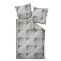 BETTWÄSCHE Makosatin 155/220 cm  - Weiß/Grau, Design, Textil (155/220cm) - Janine