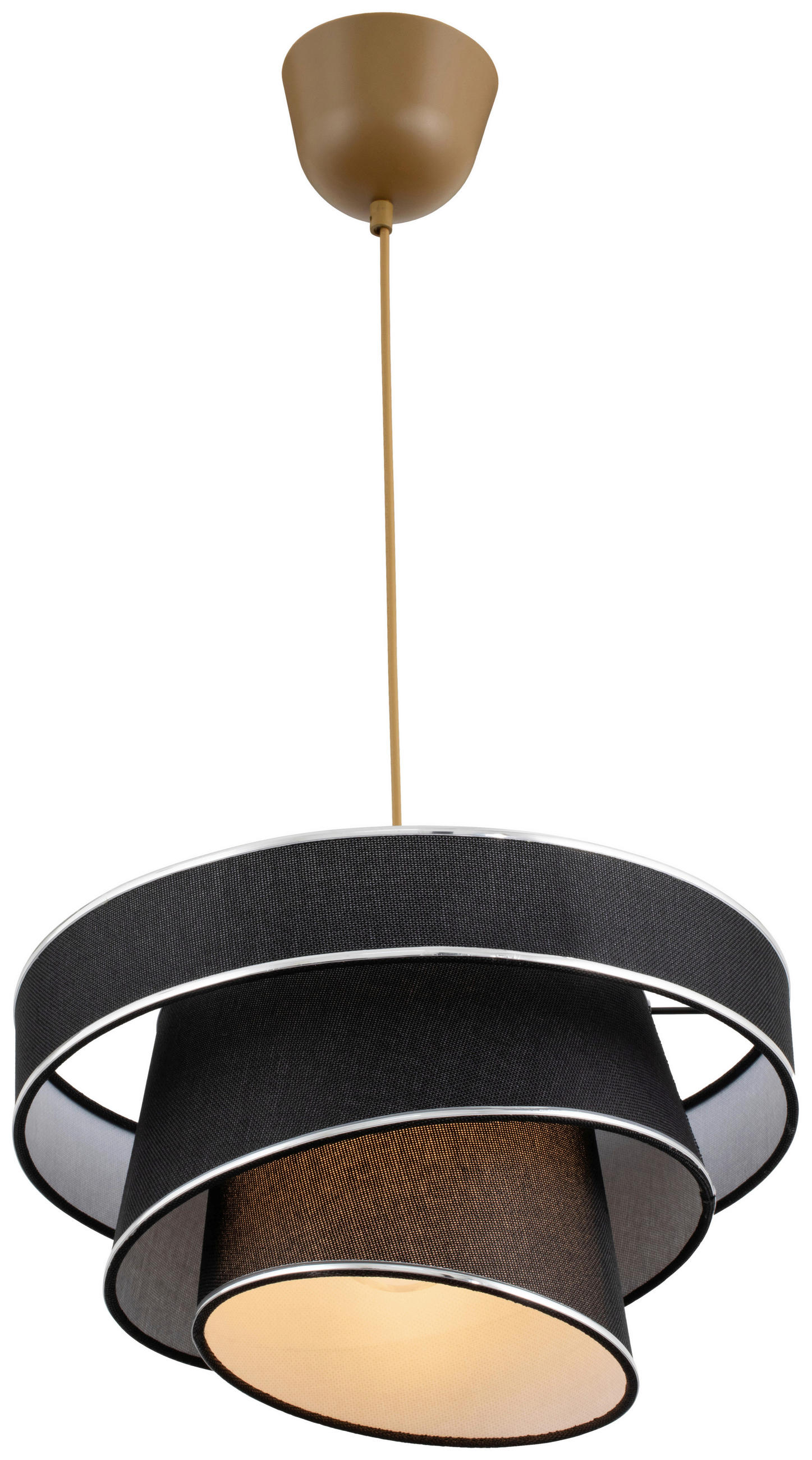 HÄNGELEUCHTE 40/125 cm  - Schwarz, Trend, Kunststoff/Textil (40/125cm) - Novel