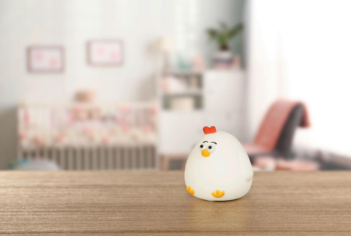 KINDER-NACHTLICHT Paula   - Hellrot/Weiß, Trend, Kunststoff (11cm)