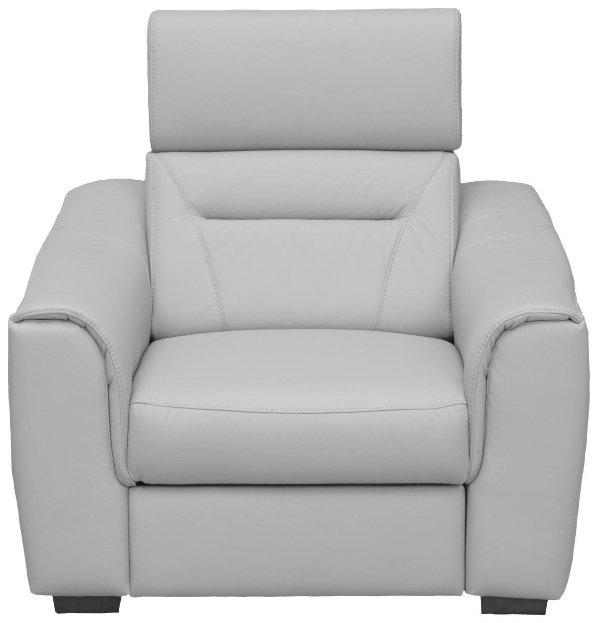 RELAXSESSEL in Textil, Leder Platinfarben  - Platinfarben/Wengefarben, Design, Leder/Holz (100/104/102cm) - Celina Home