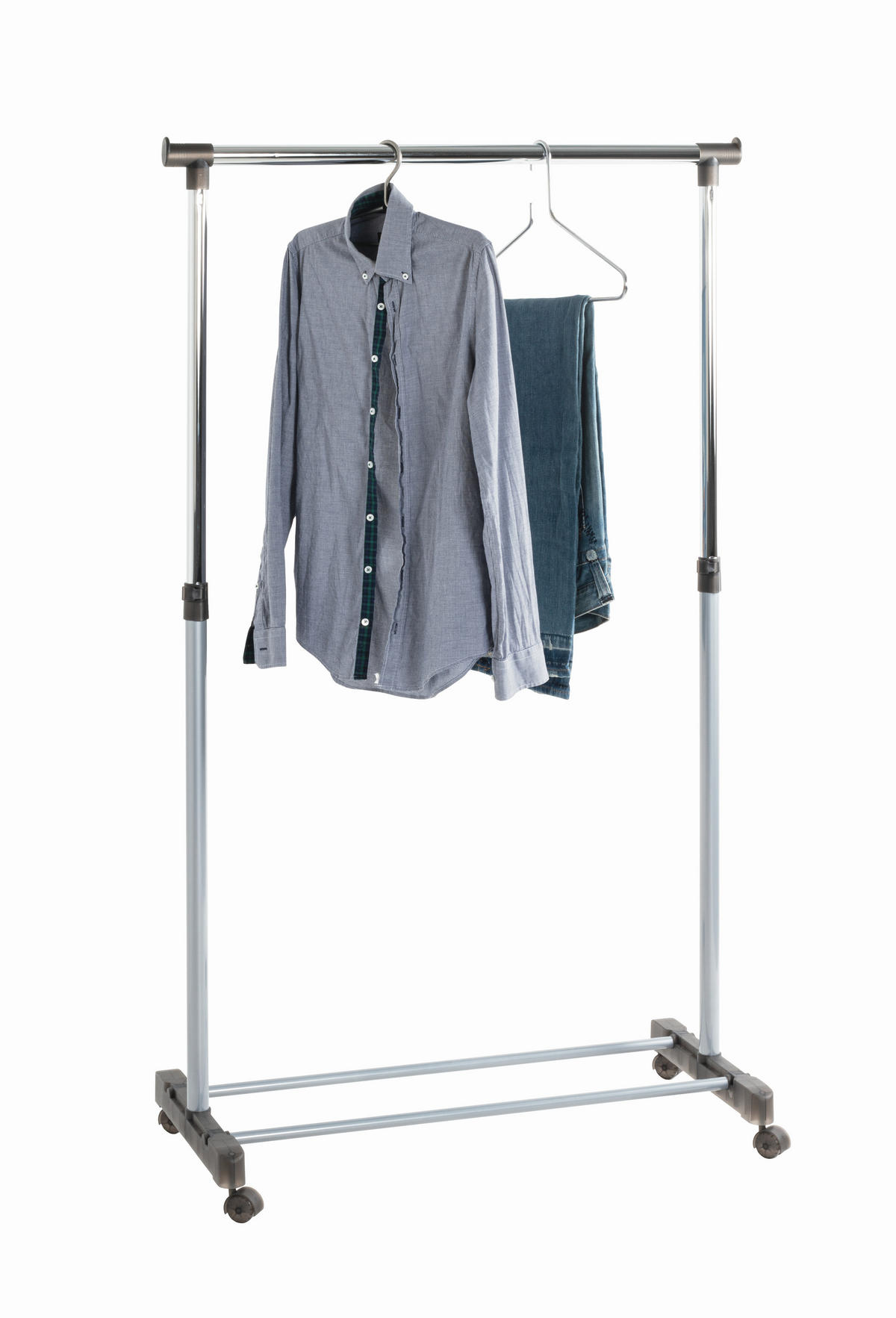 KLEIDERWAGEN in Grau, Alufarben, Chromfarben 90/95-170/43 cm   - Chromfarben/Alufarben, Basics, Kunststoff/Metall (90/95-170/43cm)