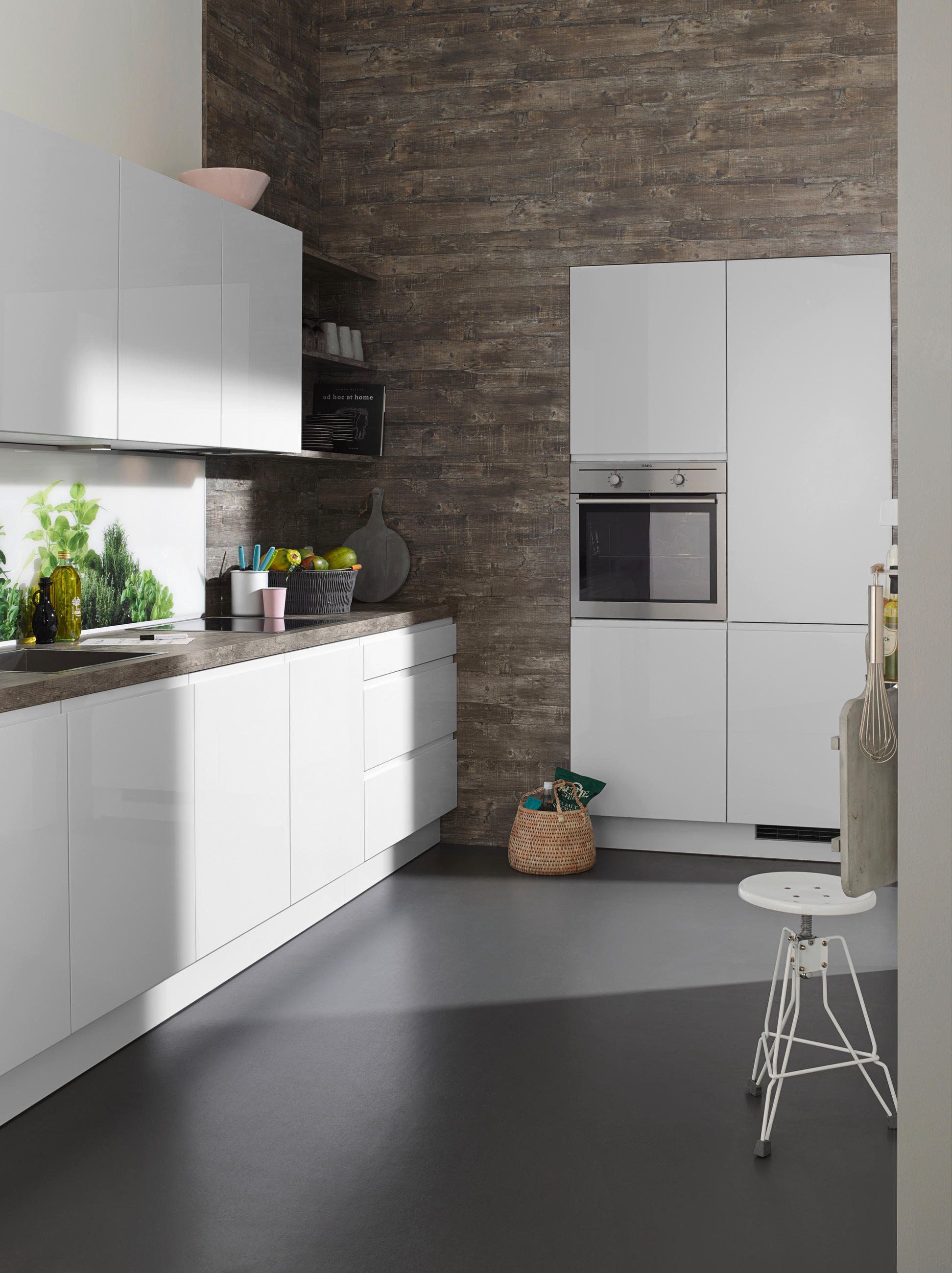 BUCĂTĂRIE LA COMANDĂ   - alb/gri, Design, material pe bază de lemn - Dieter Knoll
