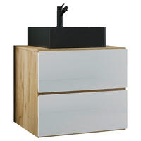 WASCHTISCHKOMBI 61 cm  - Honigeiche/Schwarz, MODERN, Keramik/Holzwerkstoff (61cm) - MID.YOU