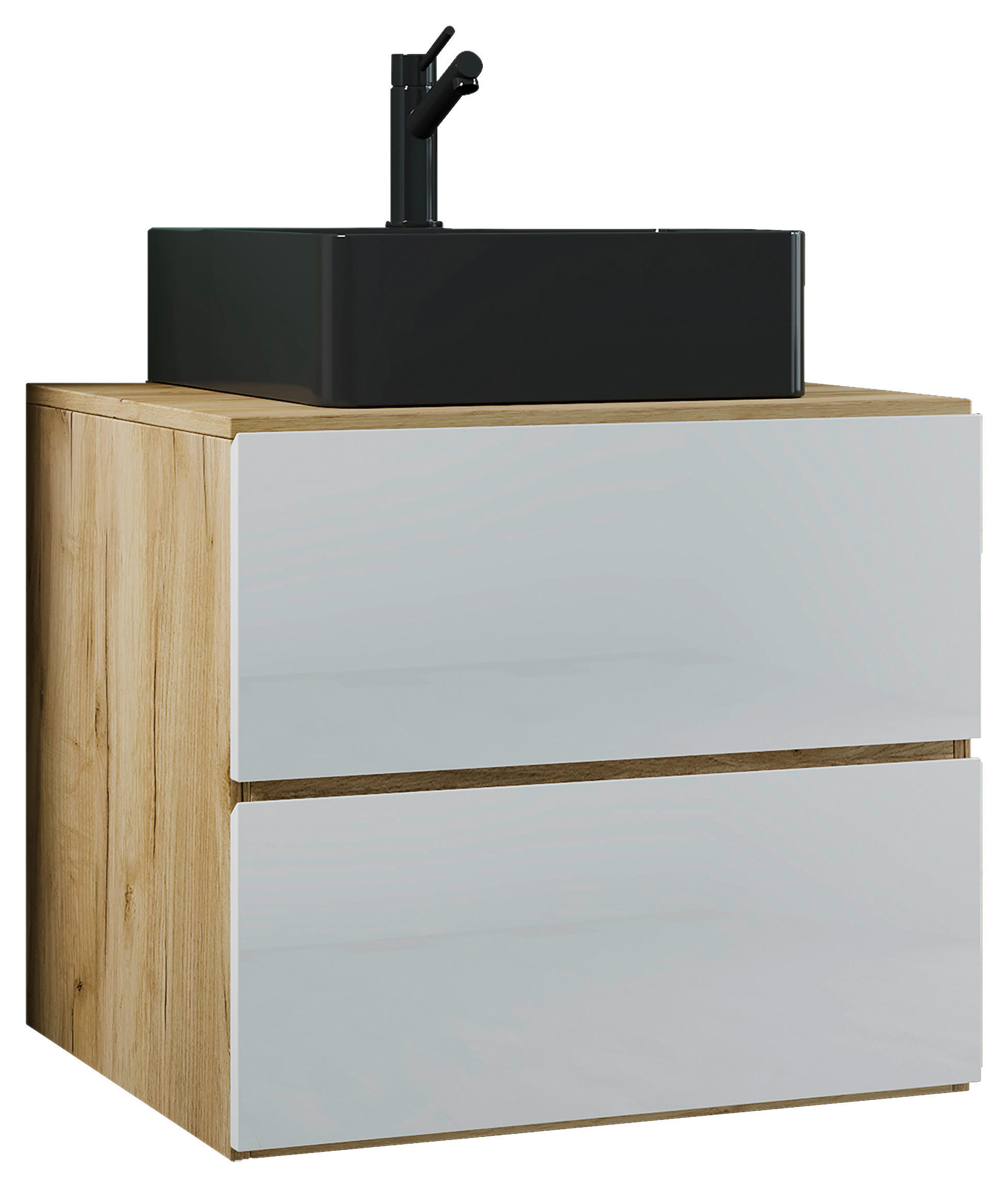 TV&Auml;TTST&Auml;LL MED KOMMOD 61 cm vit, honungsek /61 cm