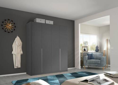 DREHTÜRENSCHRANK in Grau - Alufarben/Grau, MODERN, Holzwerkstoff/Metall (181/229/54cm) - Rauch Möbel