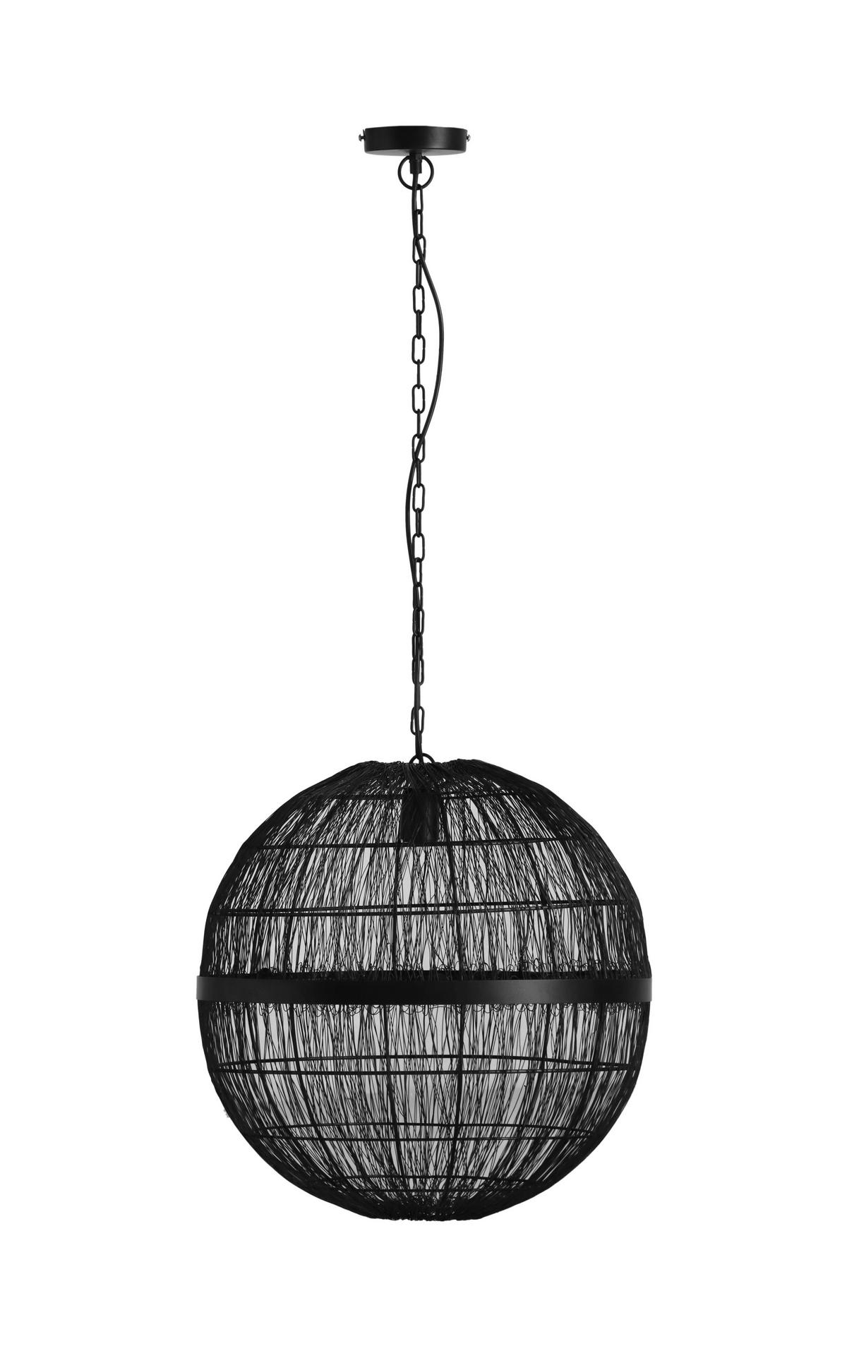 HÄNGELEUCHTE 50/120 cm   - Schwarz, Basics, Metall (50/120cm) - Globo