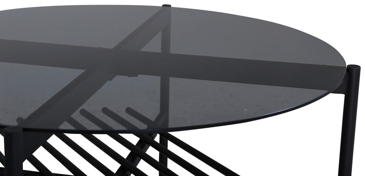 COUCHTISCH in Metall, Glas 80/80/45 cm  - Schwarz, Design, Glas/Metall (80/80/45cm) - Livetastic