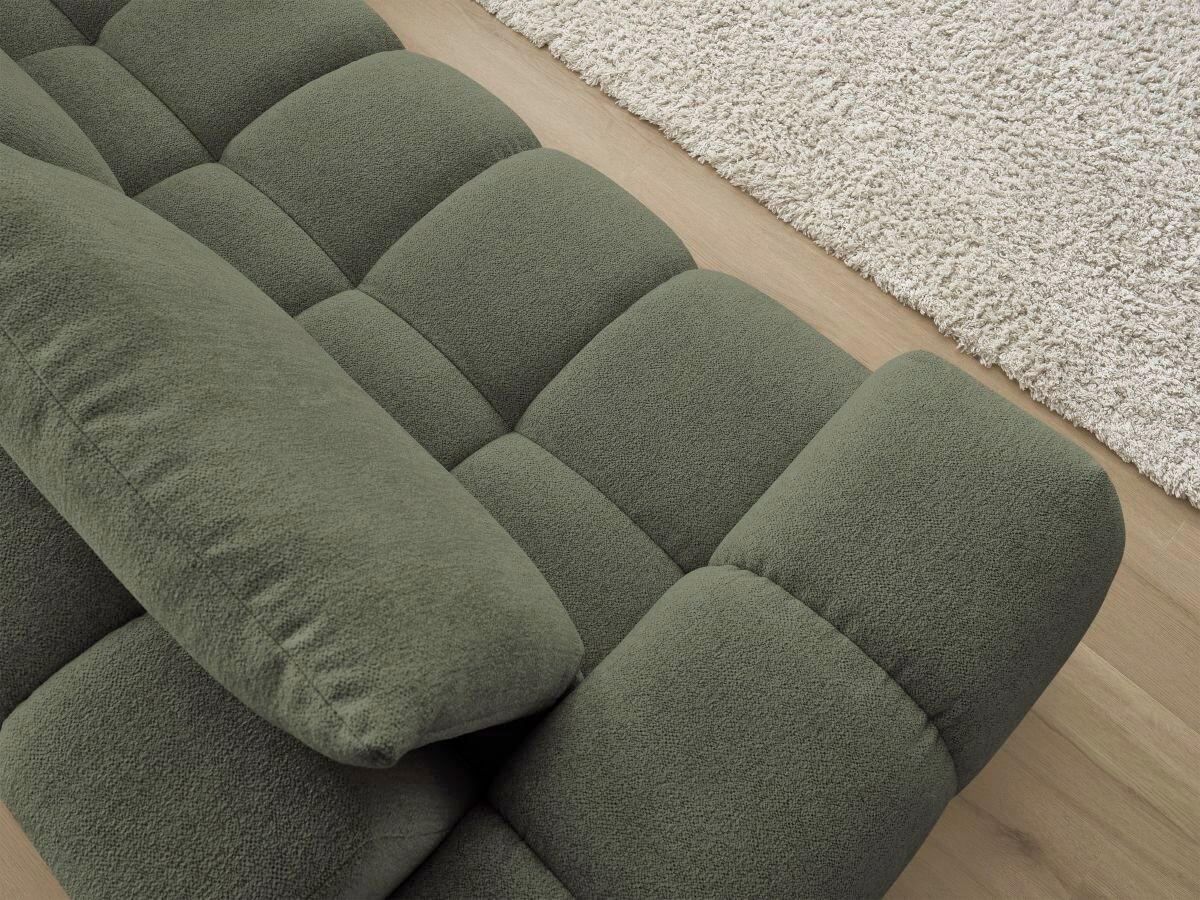 ECKSOFA Ottomane rechts  EVEREST Grün Flachgewebe  - Schwarz/Grün, MODERN, Kunststoff/Textil (352/210cm) - Livetastic
