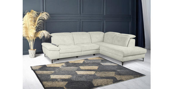 ECKSOFA Naturfarben Webstoff  - Schwarz/Naturfarben, KONVENTIONELL, Textil/Metall (288/225cm) - Carryhome