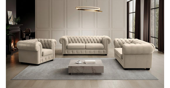 CHESTERFIELD-SESSEL - Wengefarben/Creme, LIFESTYLE, Holz/Textil (115/76,5/96cm) - Landscape