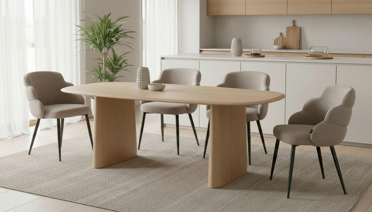 JEDÁLENSKÝ STÔL, dub, prírodná farba, 180/100/75 cm - prírodná farba, Modern, drevo/kompozitné drevo (180/100/75cm) - MID.YOU