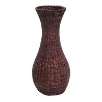 KOŠÍKOVÁ VÁZA, kov, přírodní materiály, 60 cm - hnědá, Lifestyle, kov/přírodní materiály (60cm) - Landscape