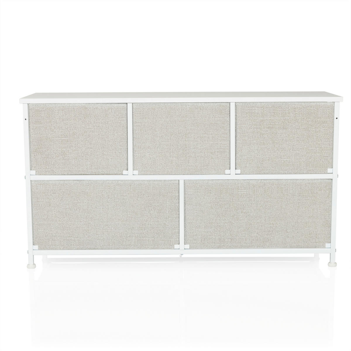 KOMMODE  in 100/55/30 cm  - Weiß/Grau, MODERN, Kunststoff/Textil (100/55/30cm) - MID.YOU