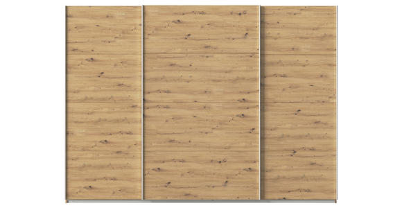 SCHWEBETÜRENSCHRANK  in Eiche Artisan  - Alufarben/Eiche Artisan, KONVENTIONELL, Holzwerkstoff/Metall (315/229/62cm) - Xora