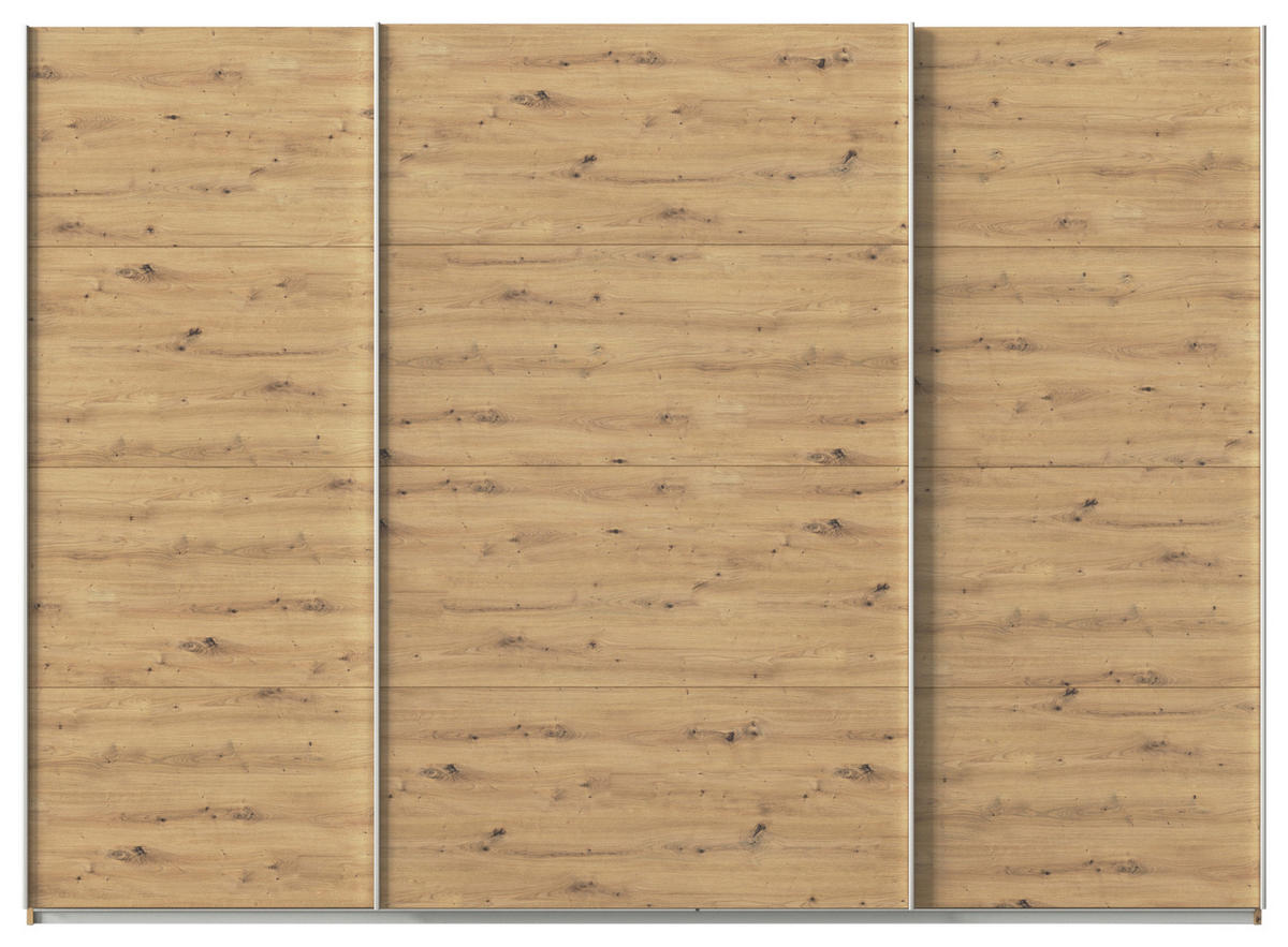SCHWEBETÜRENSCHRANK in Eiche Artisan  - Alufarben/Eiche Artisan, Konventionell, Holzwerkstoff/Metall (315/210/62cm) - Xora