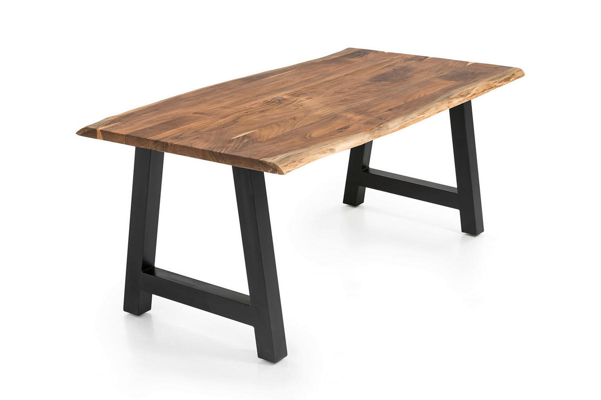 ESSTISCH in Holz 140/80/76,5 cm  - Schwarz/Naturfarben, MODERN, Holz/Metall (140/80/76,5cm) - Livetastic
