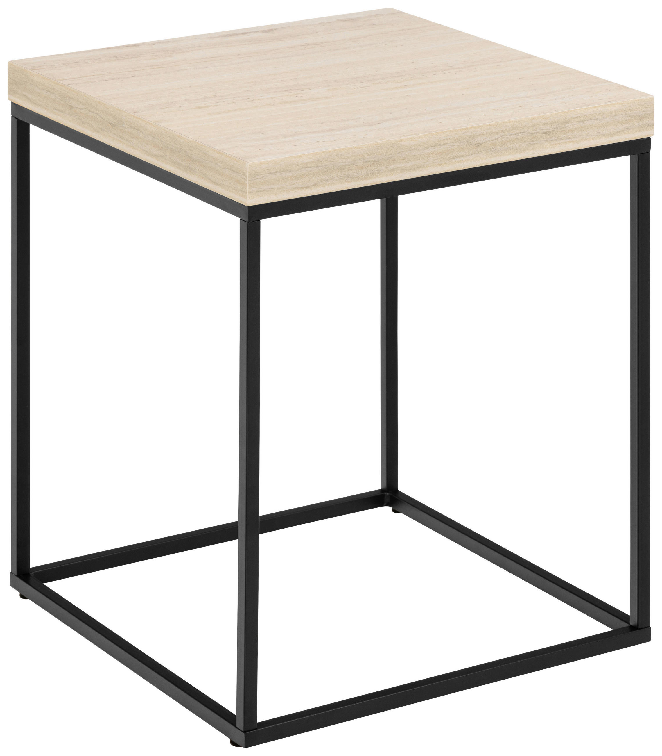 SIDOBORD i trämaterial 40/40/45 cm  - beige/svart, Design, metall/trämaterial (40/40/45cm) - Livetastic