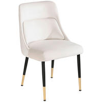 STUHL Samt Beige  - Beige/Goldfarben, Design, Textil/Metall (49/85/56cm) - Livetastic