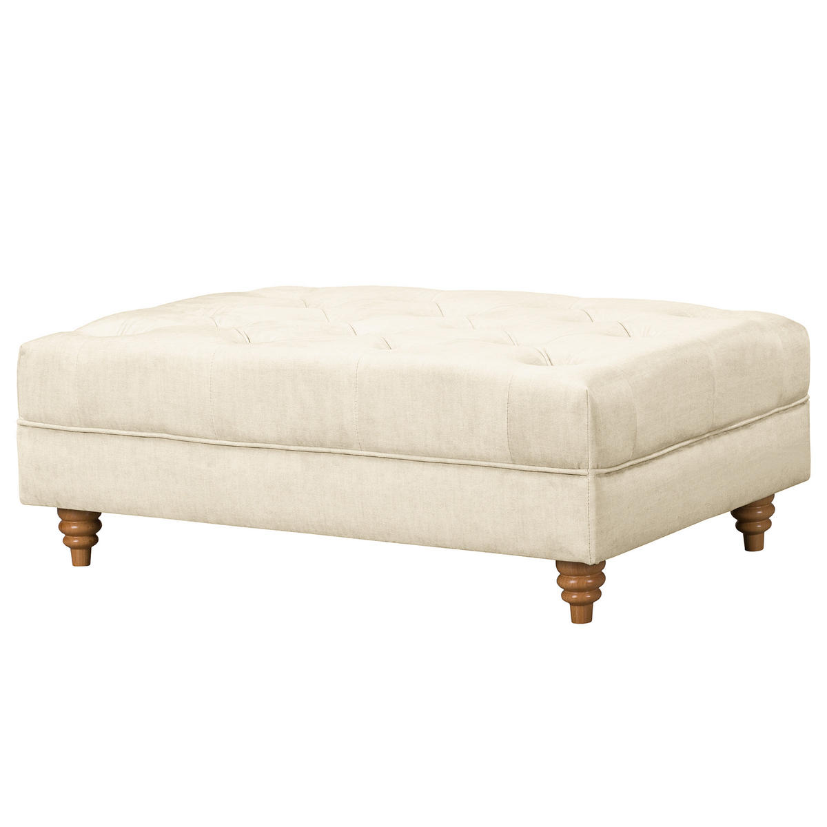 HOCKER in Textil Creme  - Creme/Braun, Design, Holz/Textil (96/35/62cm) - P & B