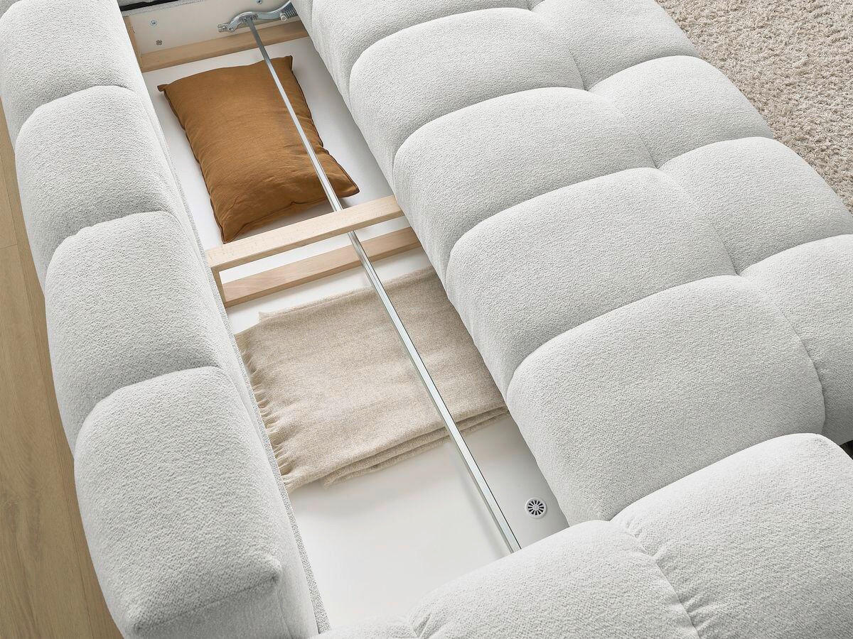 SCHLAFSOFA Flachgewebe Hellgrau  - Hellgrau/Schwarz, MODERN, Kunststoff/Textil (278/115/90cm)