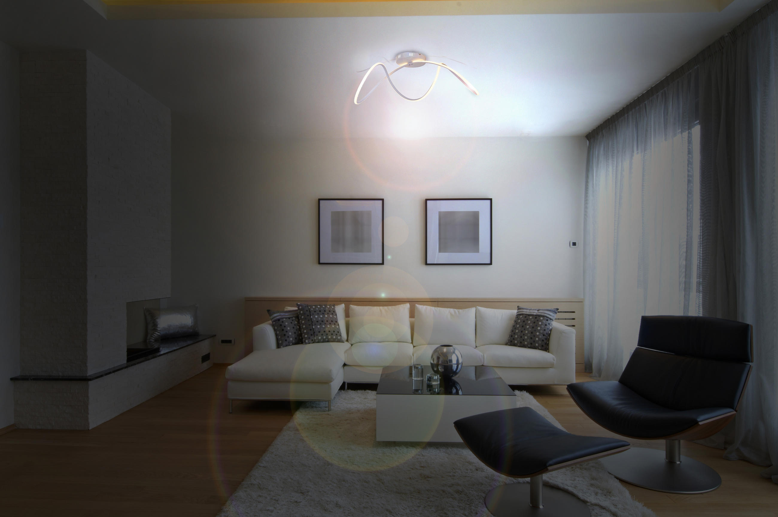 LED-DECKENLEUCHTE Odrive   - Weiß, Design, Kunststoff/Metall (28/67cm) - Näve