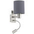 LED-WANDLEUCHTE - Grau/Nickelfarben, Design, Textil/Metall (15/19,5/38cm) LED-WANDLEUCHTE - Grau/Nickelfarben, Design, Textil/Metall (15/19,5/38cm)