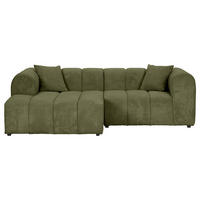 ECKSOFA Dunkelgrün Cord Zierkissen, Rücken echt  - Dunkelgrün/Schwarz, KONVENTIONELL, Kunststoff/Textil (162/250cm) - Carryhome