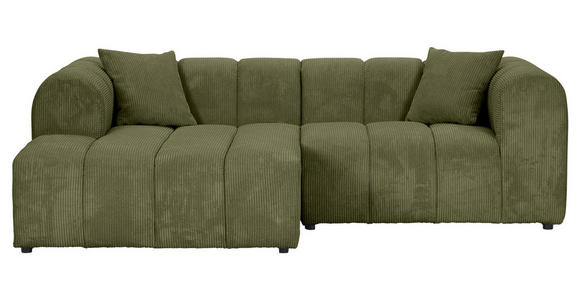 ECKSOFA  in Cord Dunkelgrün  162/250 cm  - Dunkelgrün/Schwarz, KONVENTIONELL, Kunststoff/Textil (162/250cm) - Carryhome