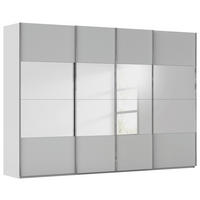 SCHWEBETÜRENSCHRANK 316/235/68 cm 4-türig Grau  - Chromfarben/Grau, Design, Glas/Holzwerkstoff (316/235/68cm) - Novel