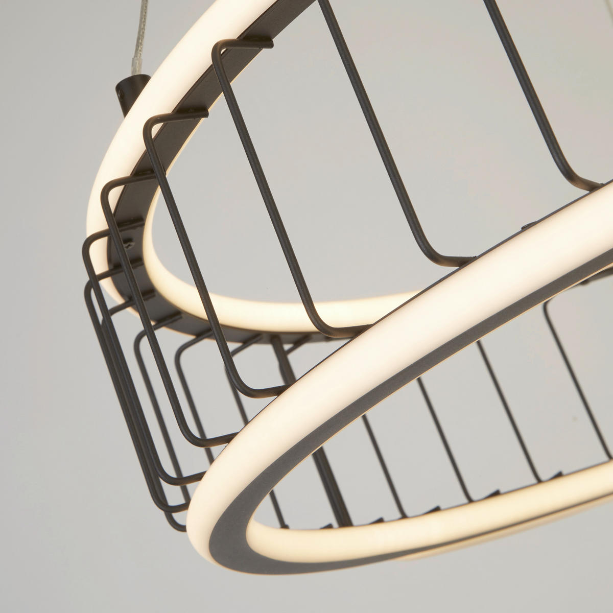 LED SVJETILJKA VISEĆA    57,5/13,5/150 cm    Cicolo Cage  - bijela/crna, Design, metal/plastika (57,5/13,5/150cm)